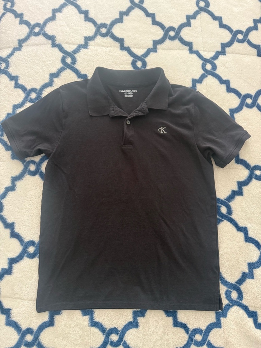 Calvin Klein Boys Black CK Logo Polo Shirt